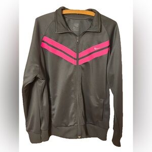 Nike Women's Black and Pink Chevron Track Jacket XXL 2XL